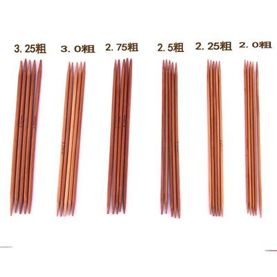 手工袜编织竹针棒针五支装13cm短棒针编织工具短针碳化竹针玩