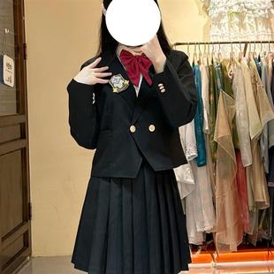 原创款正统jk制服西装外套秋冬季学院风校供感小个子短西服套装女