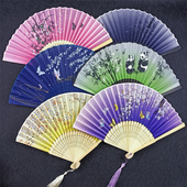 日式 饰小摆件刺身摆盘 扇子中国扇宫扇舞蹈扇古风折叠流苏酒店装