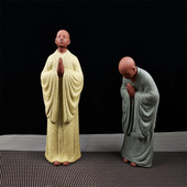 新中式 饰造型点缀陶瓷小和尚 刺身摆件高端仙女海鲜姿造人物摆盘装