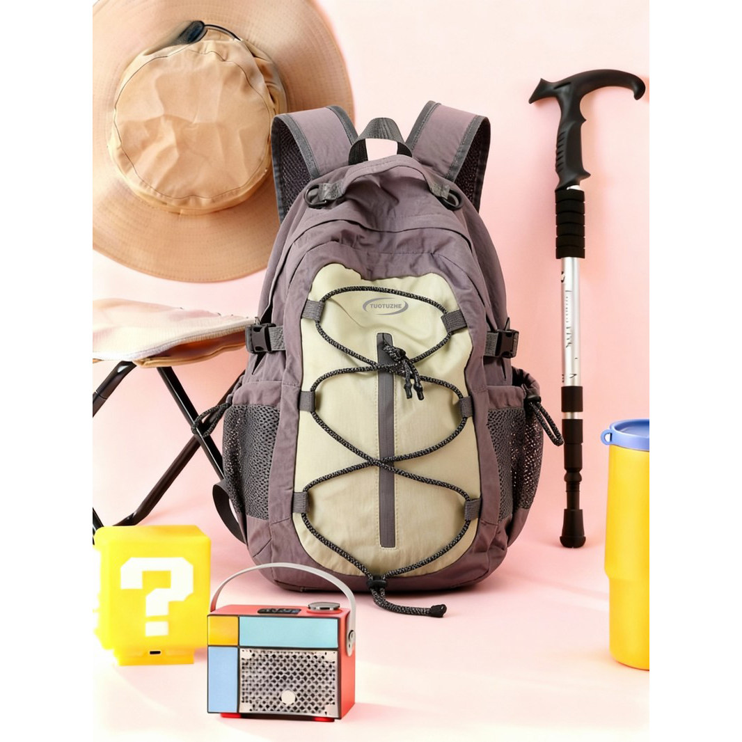 休闲双肩包女2025夏季新款大容量徒步运动登山包短途旅行背包男