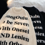 （数据款）美式复古字母提花毛衣男冬季宽松情侣针织衫M190-P78，男装针织衫/毛衣，四季星座1015