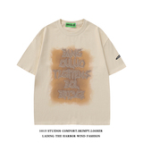 （数据款）现货/双纱面料美式复古字母情侣短袖T恤1015-T220-P49，男装T恤，四季星座1015