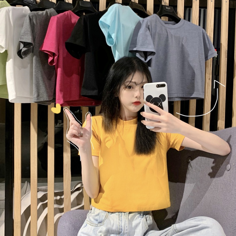 夏装韩版2020新款小个子修身显瘦短款俏皮糖果色短袖T恤上衣女装|ruв категории плесень играть/Аниме/вокруг/cos/настольные игры, Косплей одежды/реквизит/услуги, Косплей женской одежды - от Buy2taobao.com для оказания профессиональной услуги покупки агента Taobao