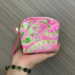 雅诗兰黛新款化妆包粉色小清新碎花印花图尼龙小包手拿包零钱包
