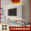 2025新款 极简地柜壁炉加湿器 岩板电视柜高级感现代简约地台意式