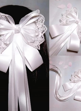 古风汉服超长发带COS小龙女古装发饰超仙大蝴蝶结飘带发夹蕾丝08