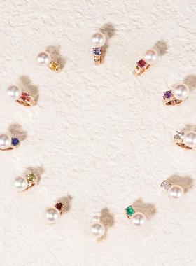 ecouter珍珠吊坠18K金