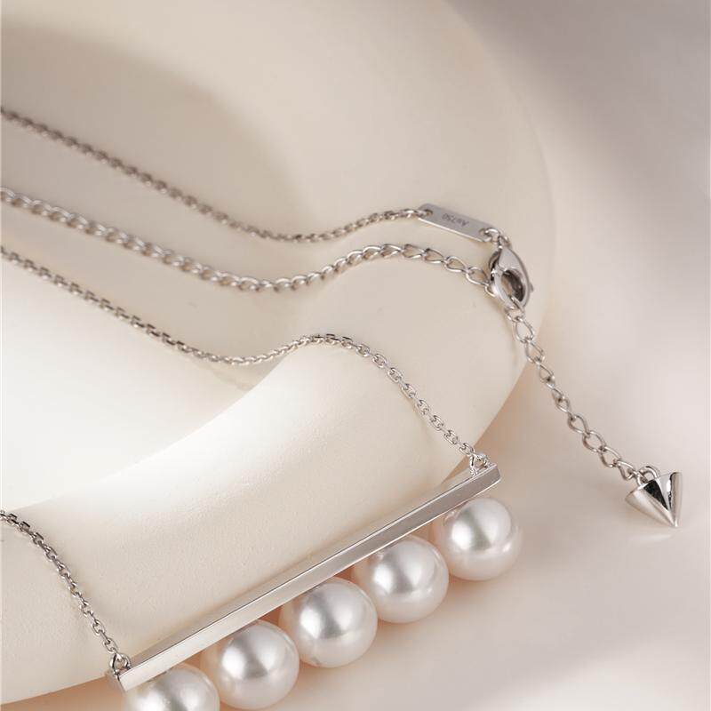 ecouter平衡吊坠项链akoya天女8-8.5mm  18K金