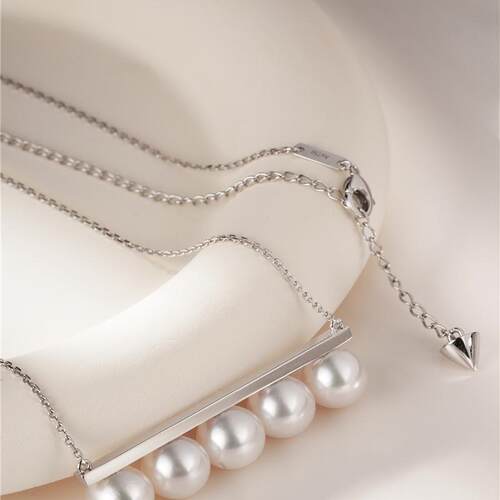 ecouter平衡吊坠项链akoya天女8-8.5mm  18K金