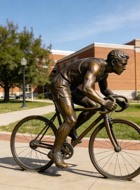 玻璃钢骑行人物雕塑定制厂家