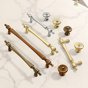 法式奶油风高档金色柜门拉手轻奢橱柜抽屉橱柜衣柜门把手家具拉手