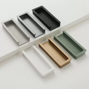现代简约柜门内嵌隐形拉手抽屉衣柜开槽移门内扣把手凹型暗装 拉手