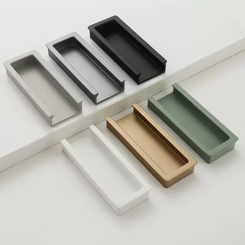 现代简约衣柜门内嵌凹型隐形拉手