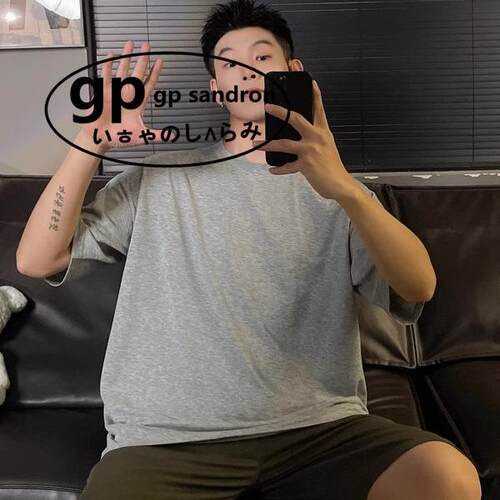 日本GP纯棉男士睡衣女加大码套装