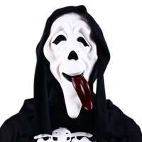 Halloween Horror Black Robe Death Skull Mask thumbnail 2