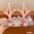 66#Christmas Hair Clip - Pink Bow Antler Hair Clip
