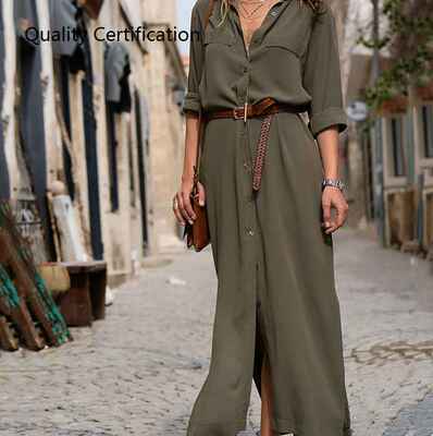 Solid Shirt Dresses With Belt Sexy Summer Dress