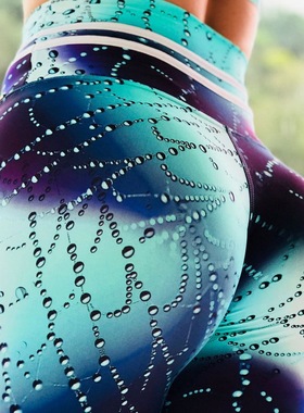 High Waist Printed Sports Yoga Pants高腰印花提臀运动瑜伽裤女