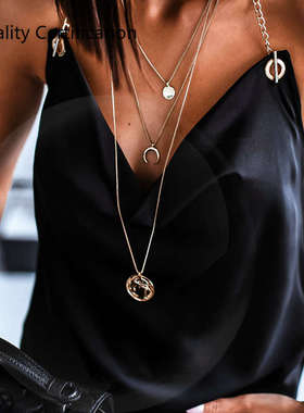 Fashion Solid Color Casual Backless Vest Black Tank Top D25