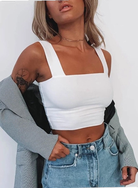 asual Basic T Shirt Off Shoulder Cami Sexy Backless Tank Top