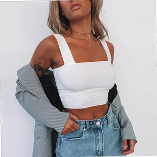 Cami Top Tank Backless Sexy Shoulder Off Shirt Basic asual