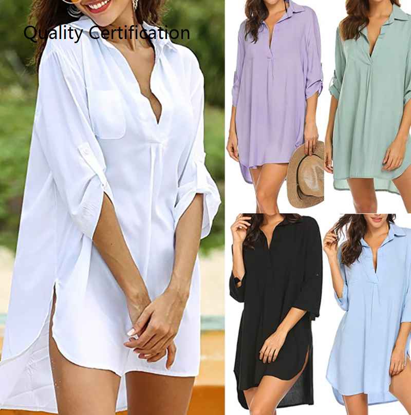 Beach  Elegant Loose Tops White Casual Sunscreen Shirt 女装/女士精品 衬衫 原图主图