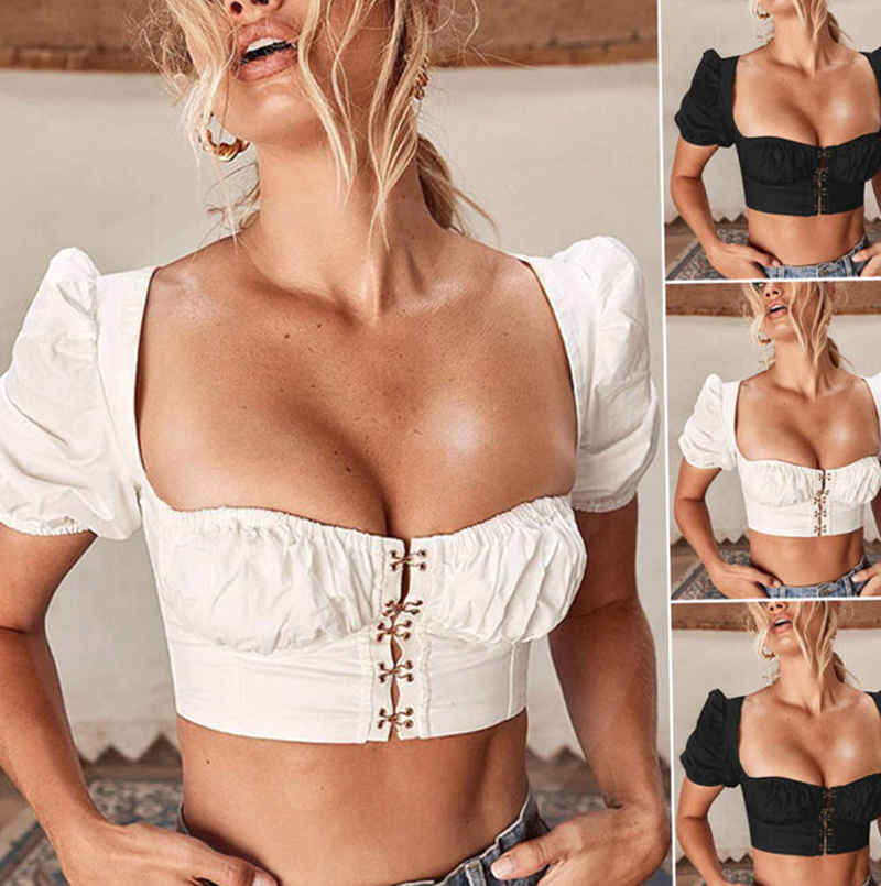 Ladies Summer Black Casual Top Female Clothes