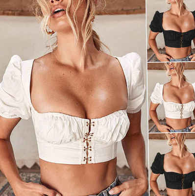 Ladies Summer Black Casual Top Female Clothes