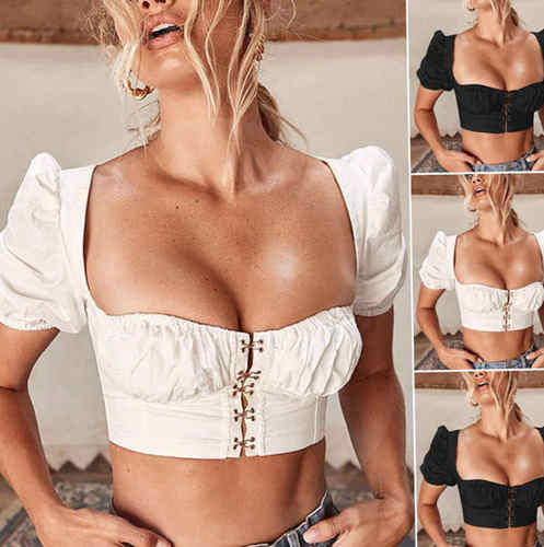 Ladies Summer Black Casual Top Female Clothes