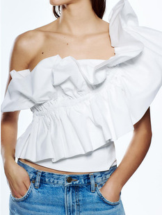 decorative layered poplin shirt top design texture sense