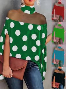 bat sleeve cape Loose 宽松印花上衣蝙蝠袖 top women 斗篷 print