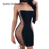 Slim Party Bandage Out Sexy Club Dress Black
