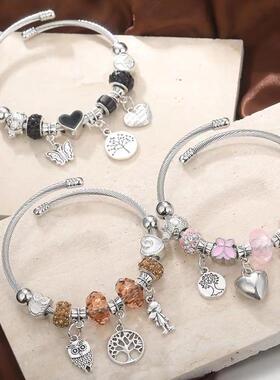 beaded bracelet, alloy rhinestone fashion jewelry甜美手链女