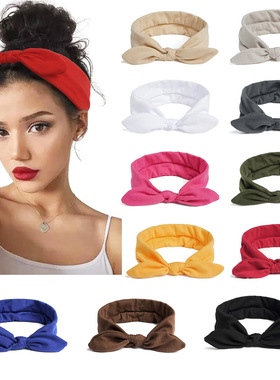 Women's bow hairband - plain color, sweet accessory for hair