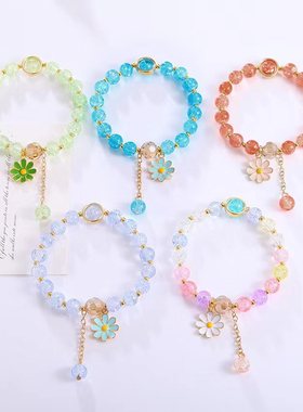 Flower bracelet, handcrafted crystal bracelet couple jewelry