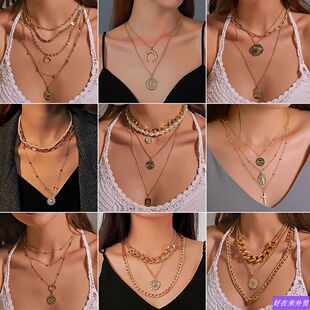Pearl necklace women's fashion exaggerated Jewelry跨境项链
