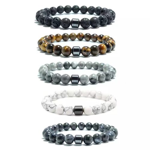 Cross-border beaded bracelet 8mm men's jewelry跨境男士潮手链