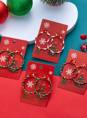 Cross-border Christmas earrings elegant round jewelry