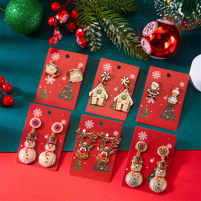 Christmas fashion Saint Party Snowman earrings圣诞节装饰耳环