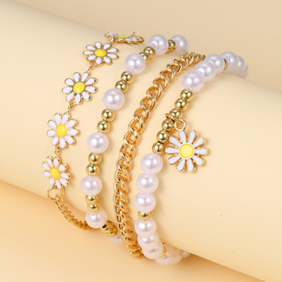 jewelry beach Daisy Cross for pearl bracelet women女 border
