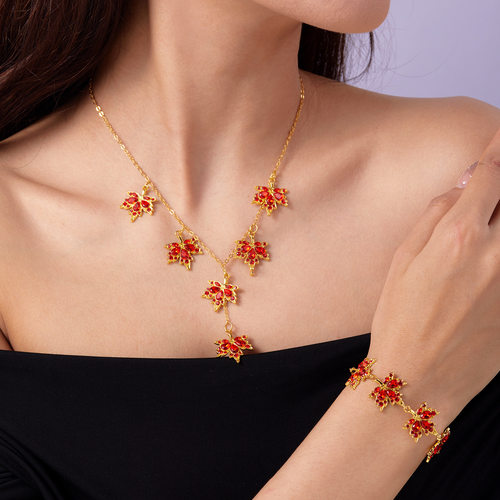 Maple Leaf Necklace Uncommon Hand Chain for Women跨境手链女