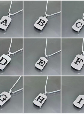 Letter titanium steel necklace couple accessories跨境项链潮