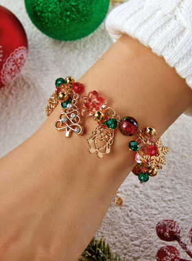 Santa Claus snowflake pendant bracelet for women圣诞节装饰品