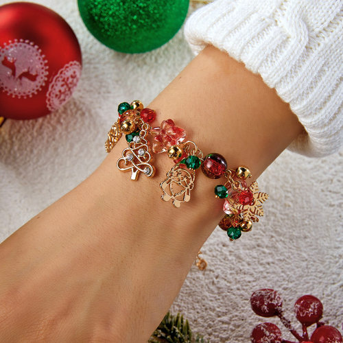 Santa Claus snowflake pendant bracelet for women圣诞节装饰品