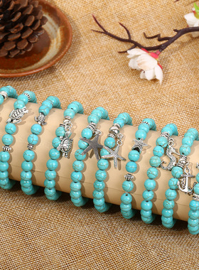 A Bohemian ethnic-style turquoise bracelet gift for ladies女