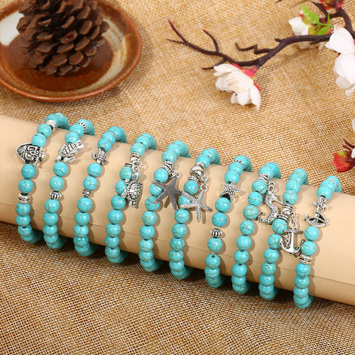 A Bohemian ethnic-style turquoise bracelet gift for ladies女