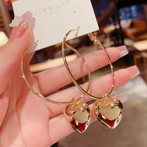 Cross-border heart-shaped ear ring women jewelry女士夸张耳圈
