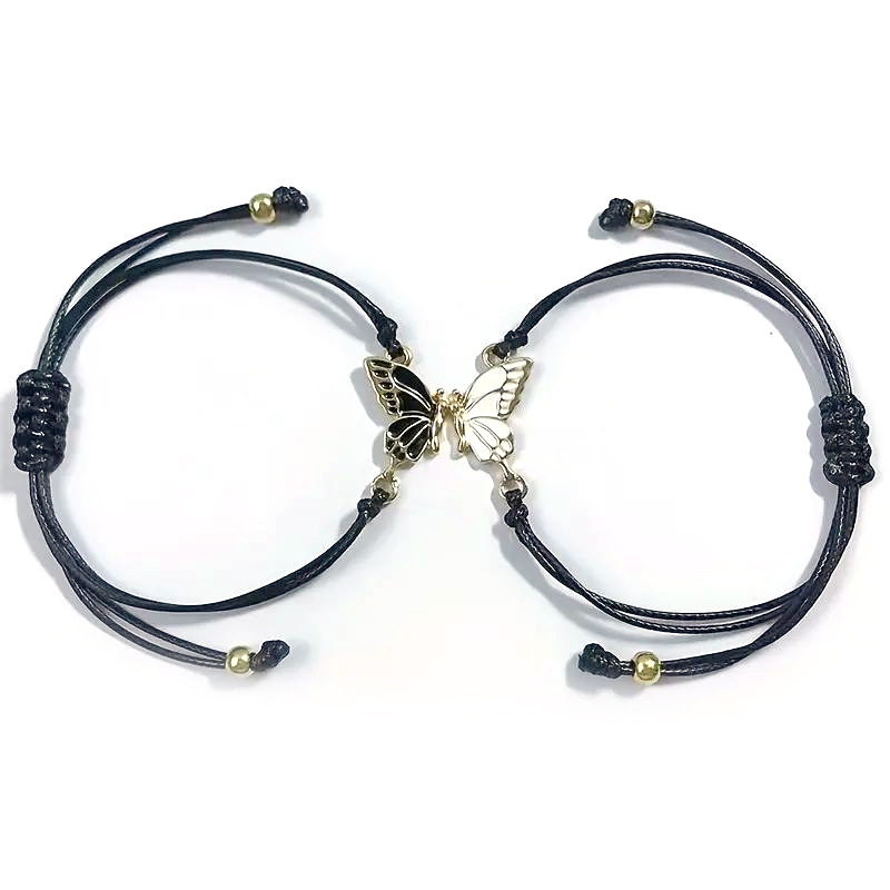 Butterfly Friendship Bracelet, oil-drip woven jewelry手链女