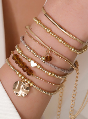 Bohemian vacation-style pearl bracelet for women跨境休闲手链